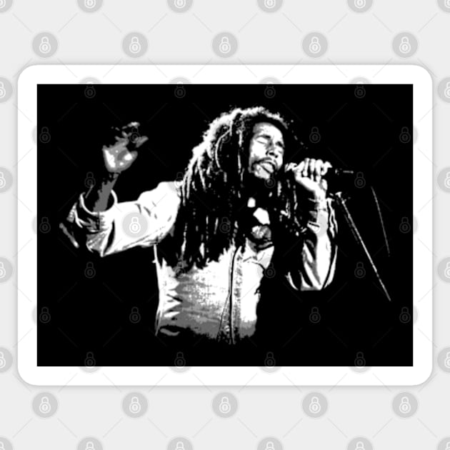 bob  marley vintage design black and white Sticker by jerrysanji